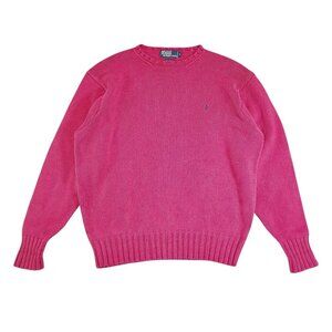 Vintage 90s Polo Red Knit Ralph Lauren Streetwear Casual Sweater - Large